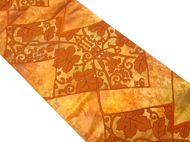 JAPANESE FUKURO OBI / WOVEN GRAPE ARABESQUE